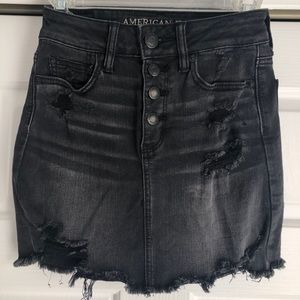 AE High-Waisted Denim Mini Skirt